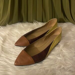 Balenciaga Colorblock Flats | Leather & Corduroy | 37